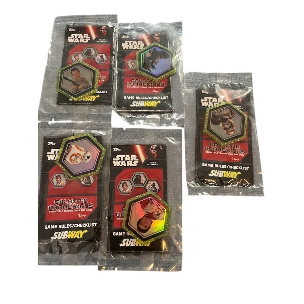 Topps Star Wars Galactic Connexions Subway Promo Disc Lot 5‎ Sealed Packs